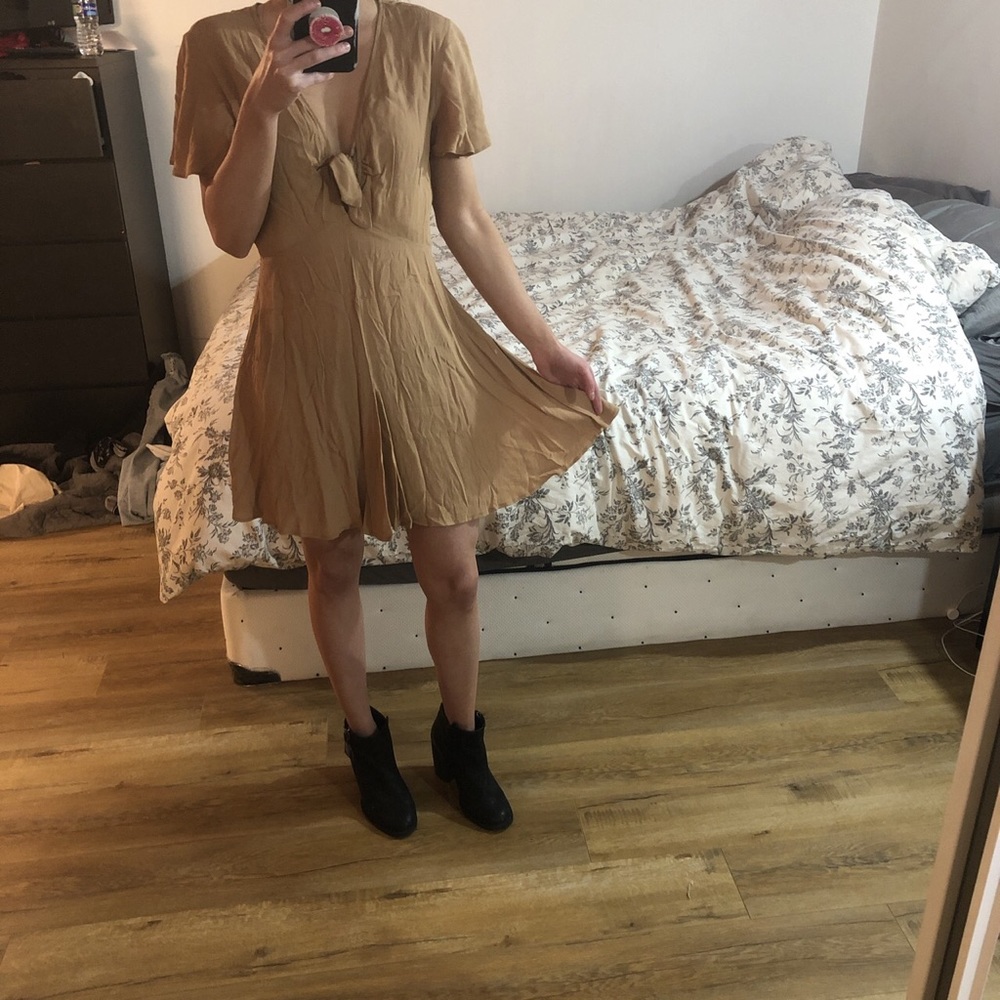 Privacy please Tan dress